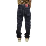 Jean Cargo negro remarcado para Hombre