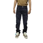 Jean Cargo negro remarcado para Hombre