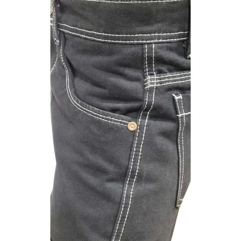 Jean Cargo negro remarcado para Hombre
