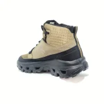 ON-ROCK-CAFE-STD_25 Botas On Cloud Rock verde militar, café con negro para hombre — impermeables, ligeras y cómodas, perfectas para trekking, caminatas urbanas o aventuras al aire libre.