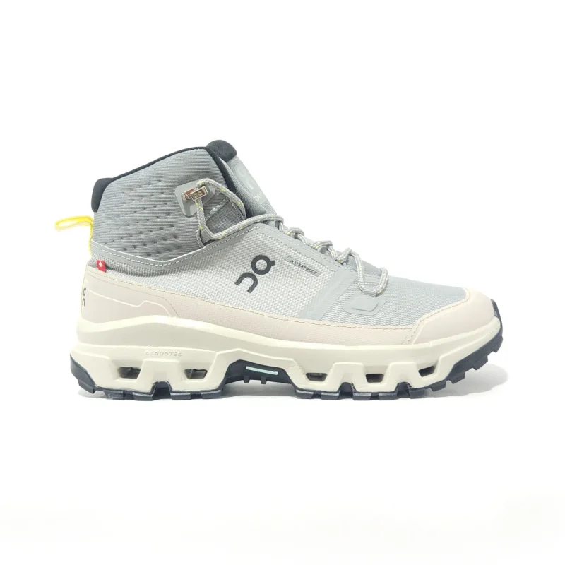 Botas On Cloud Rock gris claro para hombre — impermeables, ligeras y cómodas, perfectas para trekking, caminatas urbanas o aventuras al aire libre.