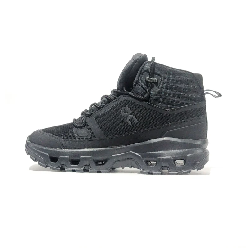 Botas On Cloudrock negras para hombre — impermeables, ligeras y cómodas, perfectas para trekking, caminatas urbanas o aventuras al aire libre. Venta en Colombia. Descuentos y ofertas explusivas.